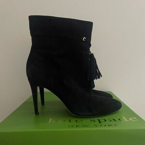 Kate Spade Black Suede Heeled Boots